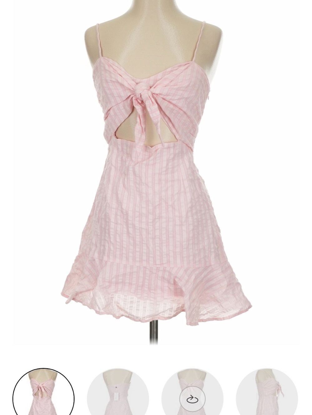 Lovers + Friends Pale Pink Tie-Front Chemise with Cutout